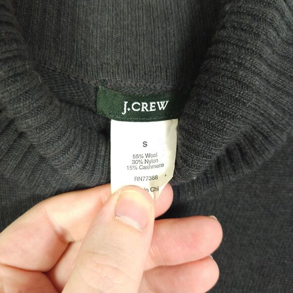 J.Crew Womens Small Gray Wool Cashmere Sweater Turtleneck Knee Length Dress - Picture 2 of 6